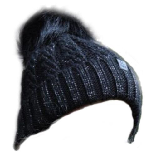 Piri sport Muts Glitter Beanie acryl zwart one-size