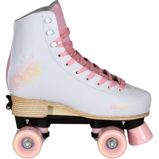 Load image into Gallery viewer, Playlife Adjustable rolschaatsen junior wit roze maat 39 42
