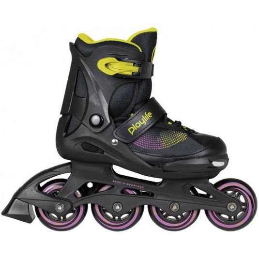 Playlife Inline skates Joker hardboot 82A zwart geel maat 37-40