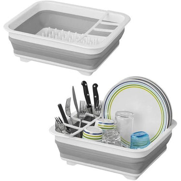 Proplus Afdruiprek opvouwbaar 31,5 x 36,5 x 13 cm grijs wit
