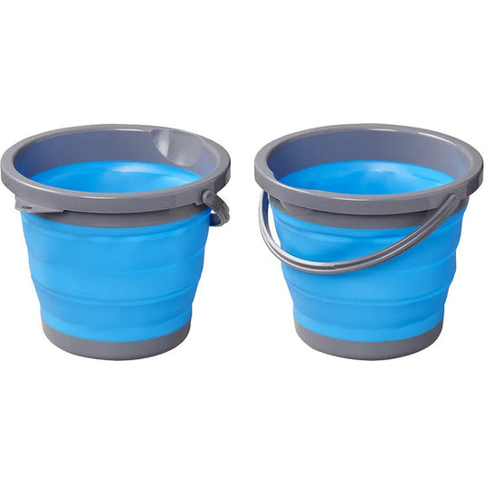 Proplus Afvalemmer opvouwbaar 5 liter 20 x 25 cm blauw grijs