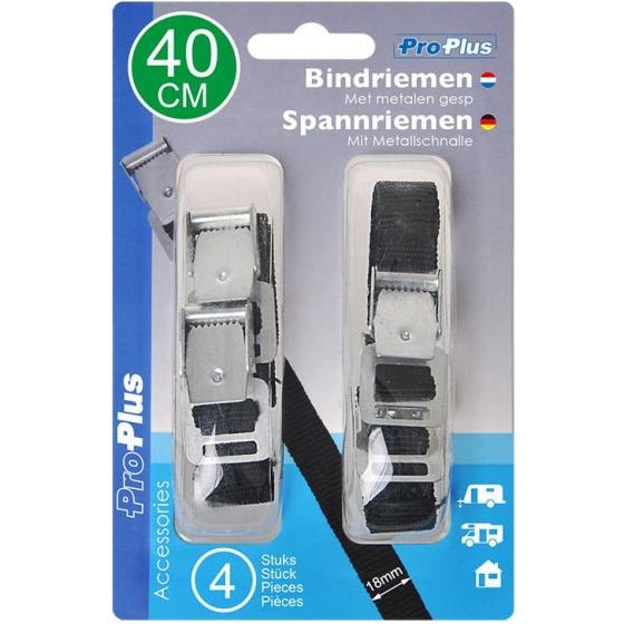 Load image into Gallery viewer, Proplus Bindriemen 18 x 400 mm polyester zwart 4 stuks
