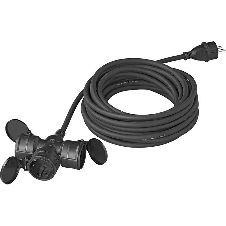 Load image into Gallery viewer, Proplus Verlengkabel Schuko 3-voudig 10 meter 3x1,5mm² zwart
