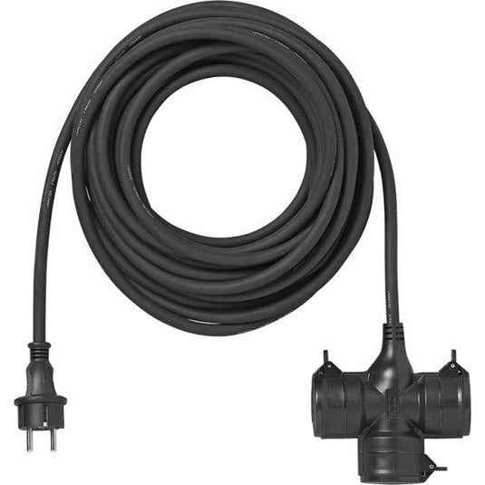 Proplus Verlengkabel Schuko 3-voudig 20 meter 3x1,5mm² zwart