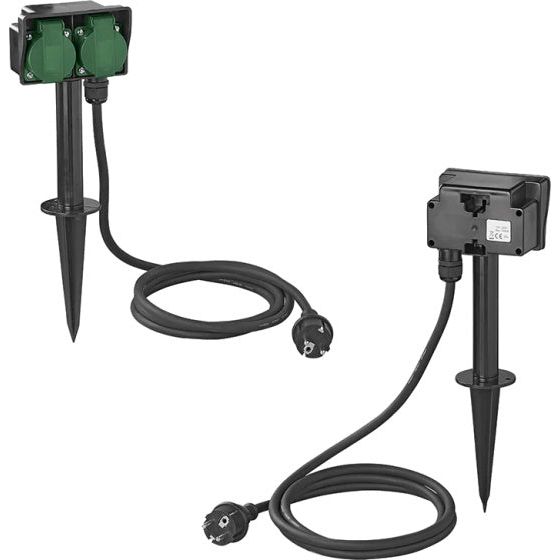 Load image into Gallery viewer, Proplus tuincontactdoos Schuko 2-voudig 2 meter 3x2,5mm² zwart
