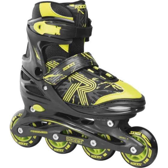 Load image into Gallery viewer, Roces Inline skates Jokey 3.0 softboot 82A zwart geel maat 26-29
