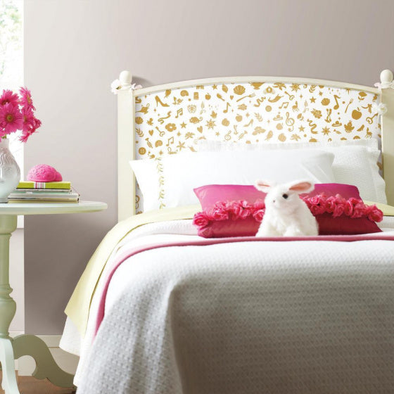 Load image into Gallery viewer, Roommates Behang Peel and Stick Icons 503 cm vinyl goud
