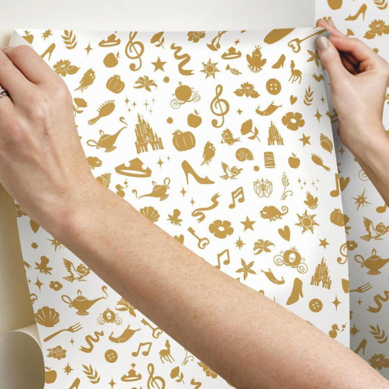 Load image into Gallery viewer, Roommates Behang Peel and Stick Icons 503 cm vinyl goud
