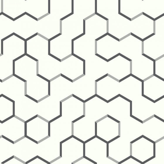 Load image into Gallery viewer, Roommates Behang Peel and Stick Geometric 503 cm vinyl grijs
