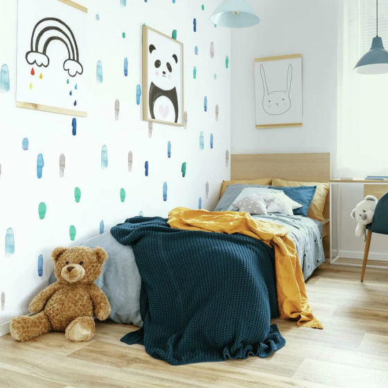 Load image into Gallery viewer, Roommates Muursticker Cool Watercolour Swatch vinyl 96-delig
