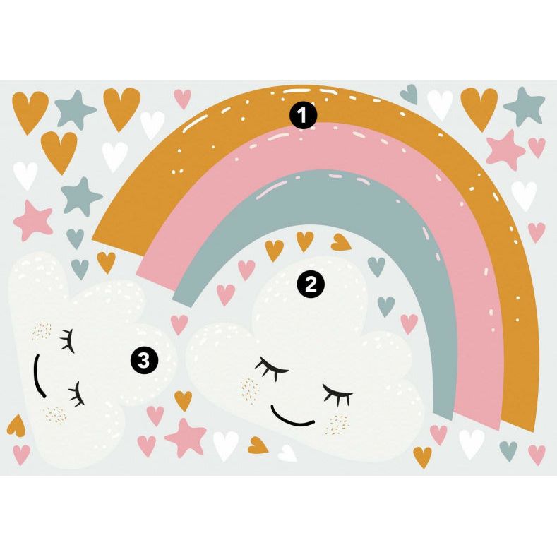Load image into Gallery viewer, Roommates Muursticker Rainbow Hearts 112 cm vinyl 47-delig
