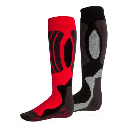 Rucanor Svindal skisokken 2-pack unisex zwart rood maat 35-38
