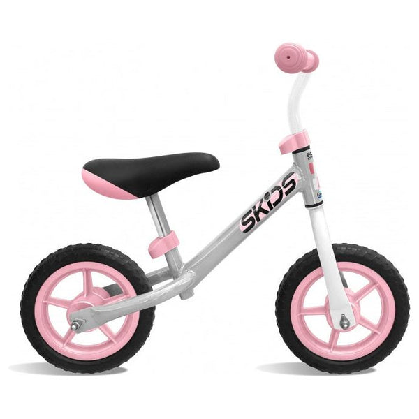 Loopfiets met 2 wielen 10 Inch Junior Grijs Roze