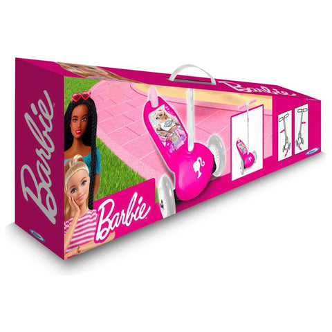 Barbie 3-wiel Kinderstep Voetrem Meisjes Roze Wit