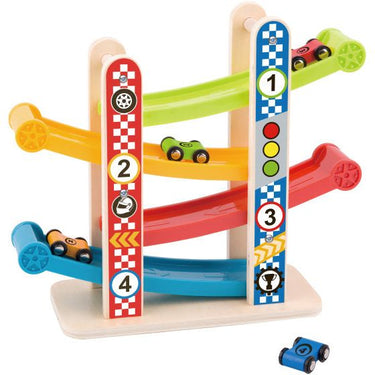 Tooky toy Houten Autobaan met Speelauto's 18 maanden 5-delig