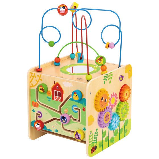 Load image into Gallery viewer, Tooky toy Houten Activiteitenkubus Boerderij 18 maanden 2-delig
