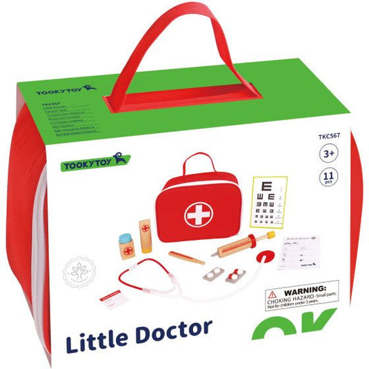 Tooky toy Little Doctor Houten Speelset Rood 11-delig
