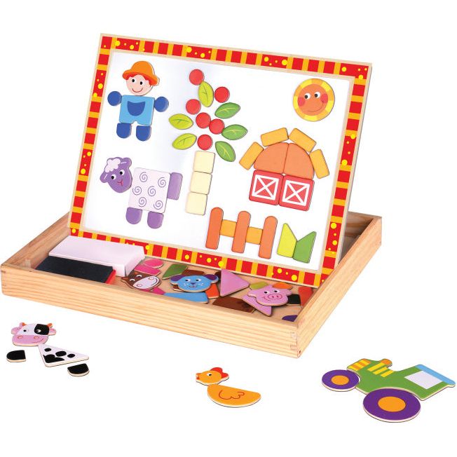 Load image into Gallery viewer, Tooky toy Educatieve Magneeten Krijtbord Boerderij 85-delig
