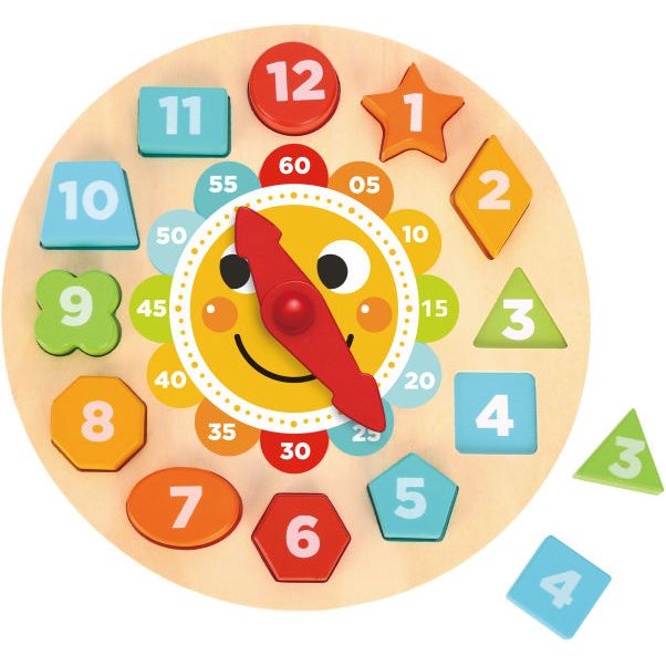 Load image into Gallery viewer, Tooky toy Klokpuzzel Educatief Houten Speelgoed 13-delig
