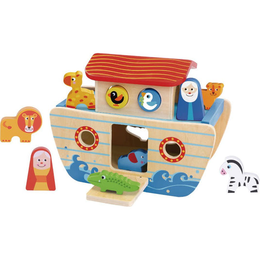 Tooky toy Noah's Ark Houten Vormenboot 24 maanden 18-delig