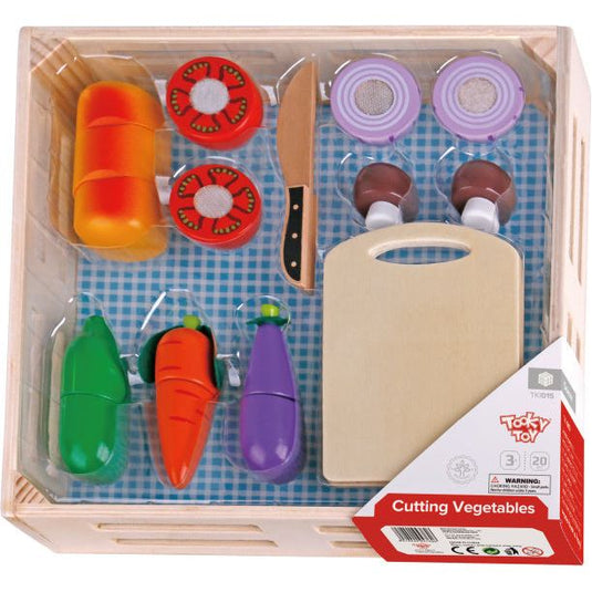 Tooky toy Houten Groentekist met Snijgroenten 20-delig