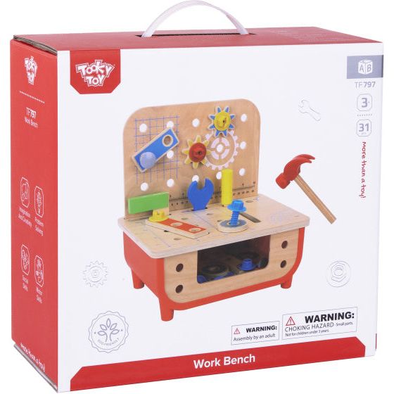 Load image into Gallery viewer, Tooky toy Educatieve Houten Speelgoed Werkbank 31-delig
