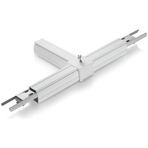 connector voor railverlichting T-vorm 8 draden zilver
