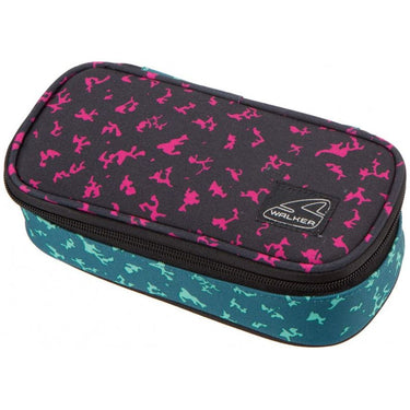 Walker Petrol etui meisjes 21 x 10 cm polyester zwart