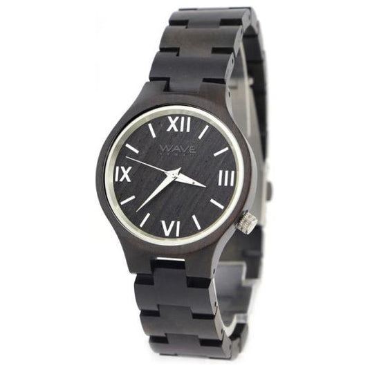 Wave hawaii Horloge Citizen Miyota dames 3,5 cm hout zwart