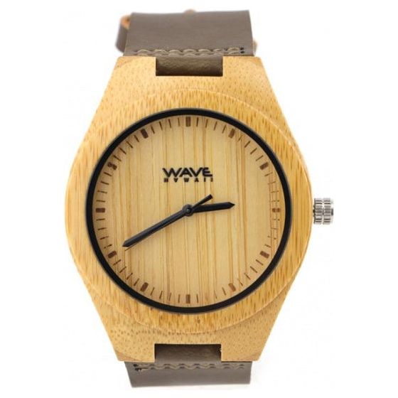 Load image into Gallery viewer, Wave hawaii Horloge Citizen Miyota heren 4,5 cm bamboe bruin
