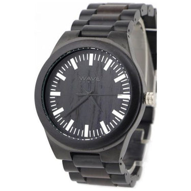 Wave hawaii Horloge Citizen Miyota heren 4,5 cm hout staal zwart