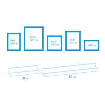 Load image into Gallery viewer, Zep fotolijst set eg958 maratea 5 stuks met 2 wandplanken
